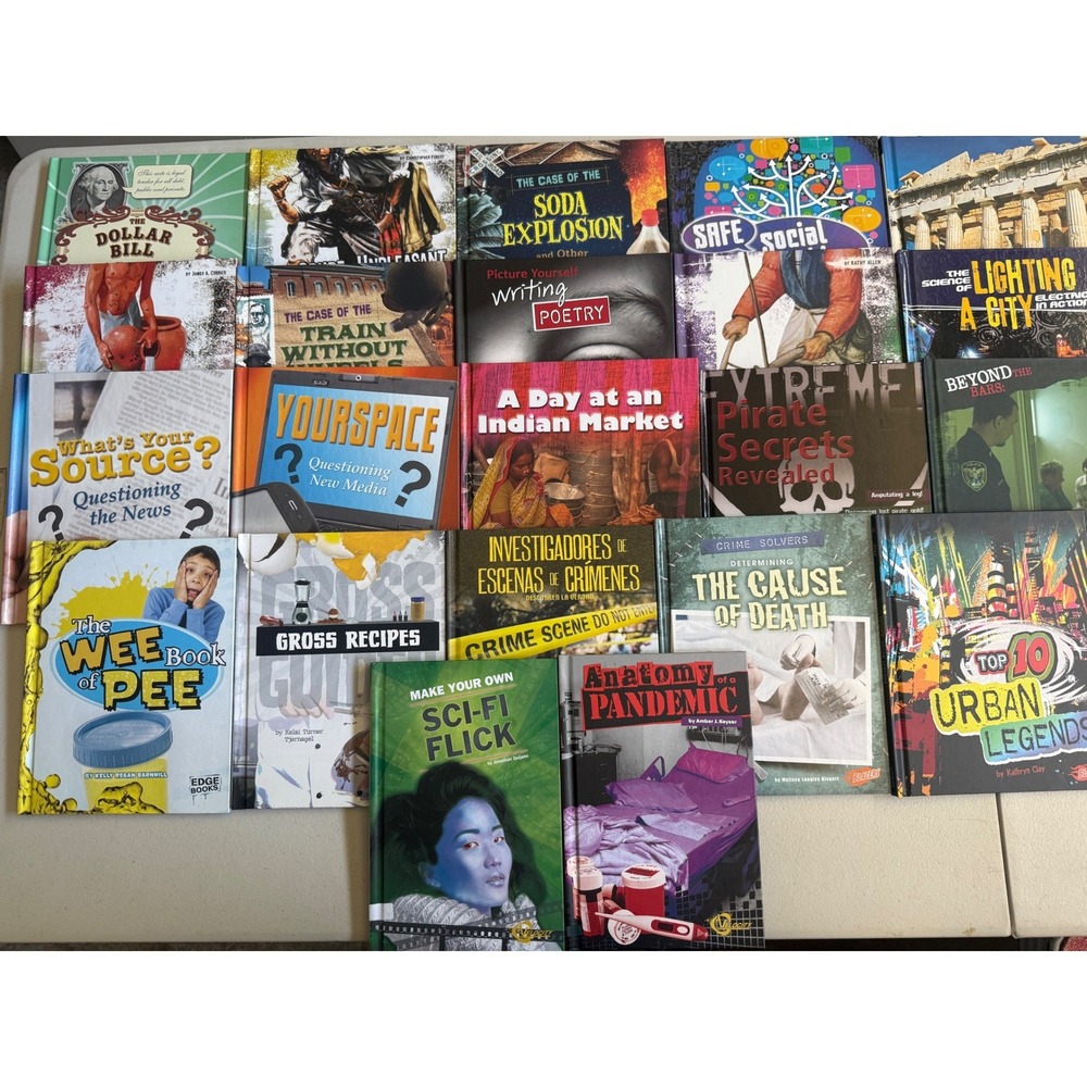 20 Kids Hardcover Educational Book Lot Fact Finders Blazers Edge Science History